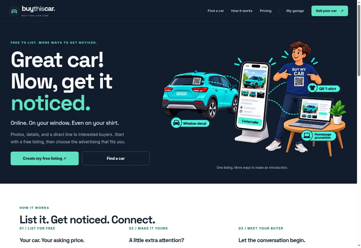 Buy This Car homepage: Great car! Now, get it noticed.